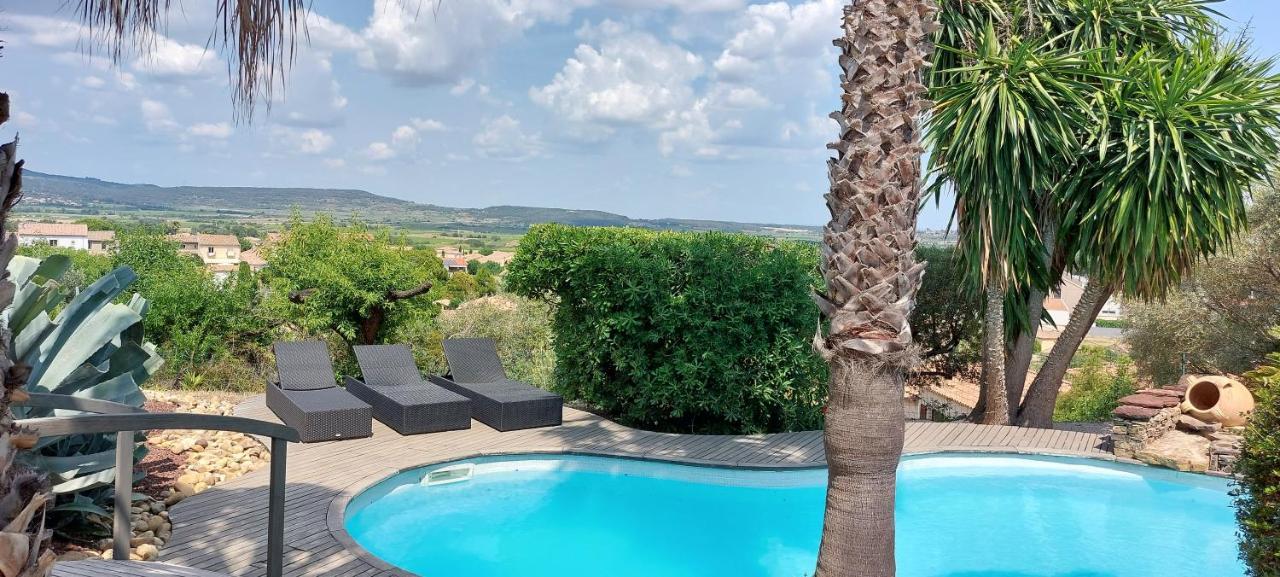 Beautiful Villa With A Stunning View Roujan Zewnętrze zdjęcie